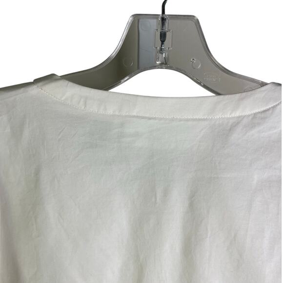 Vera Fishbaugh Blouse Womens Large White Button Down Ruffle Front Classic - Picture 4 of 10